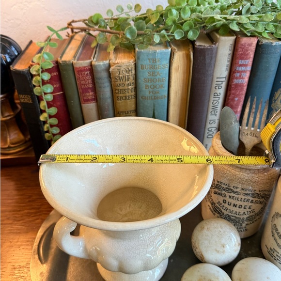 Vintage Heavily Crazed & Stained Ceramic Urn Vase with Double Handles - Picture 12 of 16